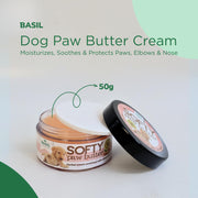 Basil Softy Paw Butter for Dogs & Cats – 50gm | Natural Paw Moisturizer & Healer | Soothes Dry, Cracked Paws